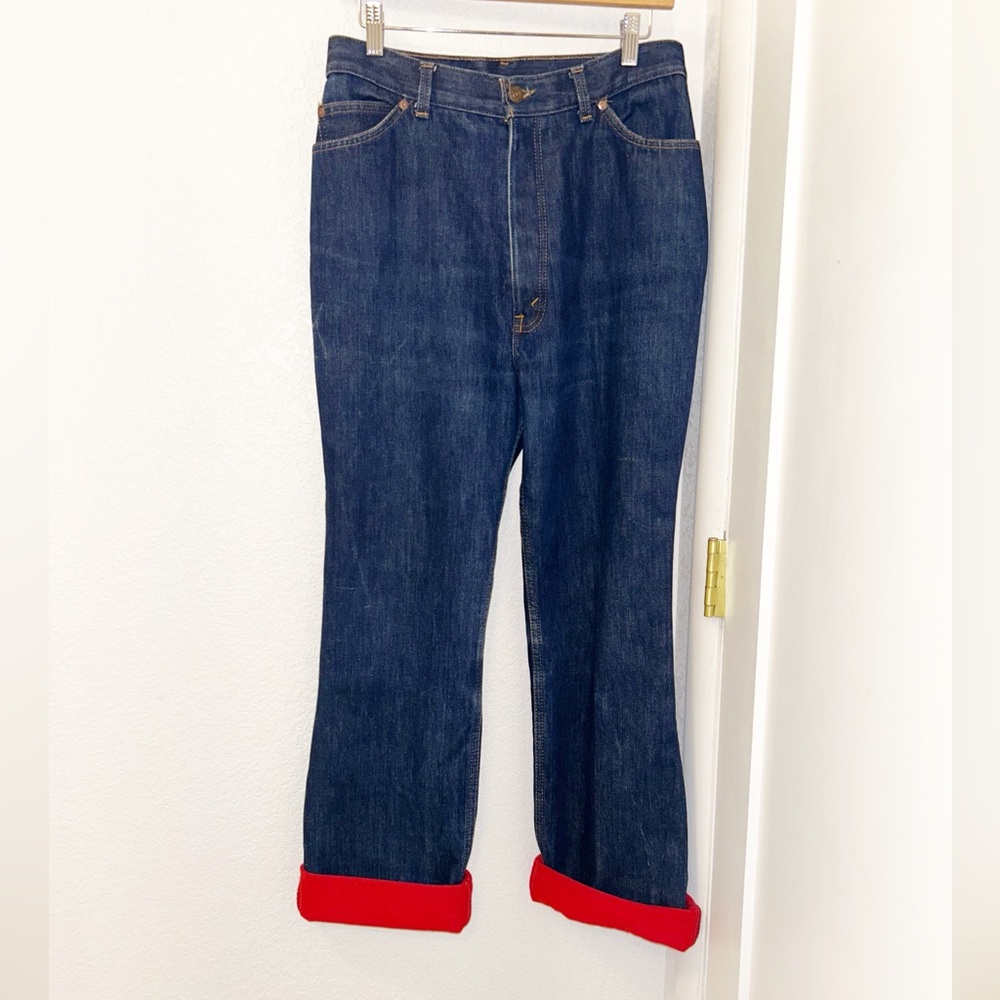 Vintage 🇺🇸 Levi’s 🟠range Tab Boot Flare Fleece Lined Jeans SZ: 10 (16 Junior)